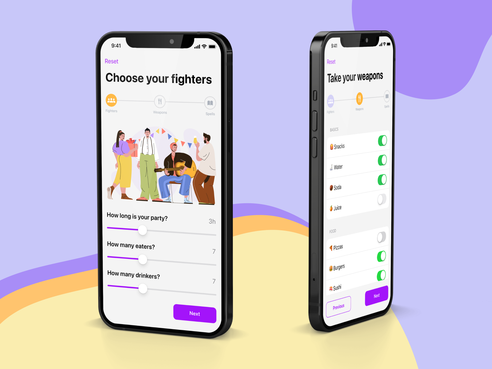 Mockup of PartyHardy App on iPhone device